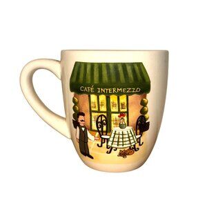 Cafe Intermezzo Decorative Ceramic Coffee Mug Hand Made In Nonnis Collection